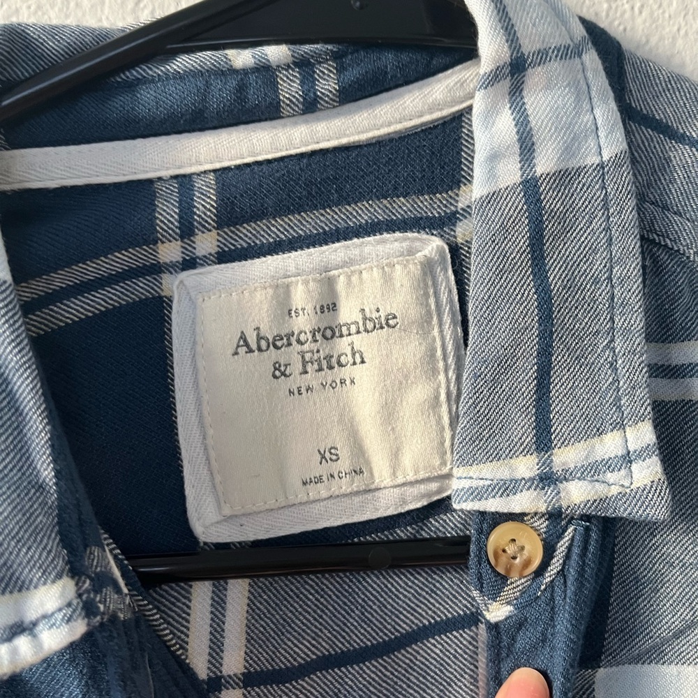 Vintage Abercrombie and Fitch Womens Blue Flannel Size XS - Picture 3 of 6